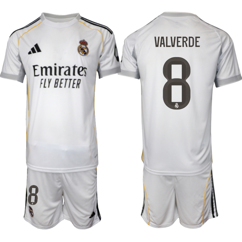 Men 2025-2026 Club Real Madrid home white #8 Soccer Jersey 01->customized soccer jersey->Custom Jersey